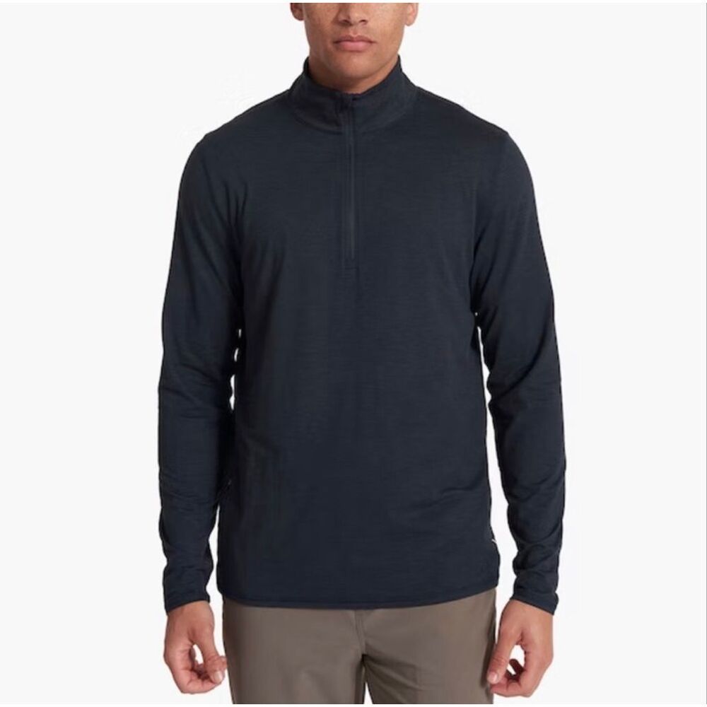 Vuori Ease Performance Half Zip Pullover Ink Heather Black Large